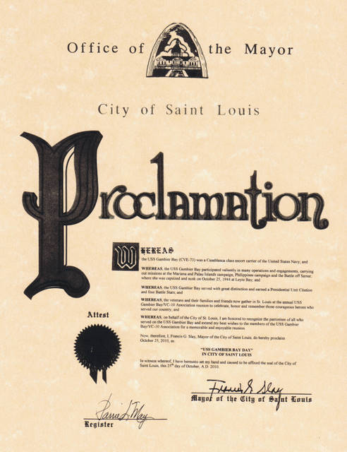 St. Louis Proclamation - Mayor Slay